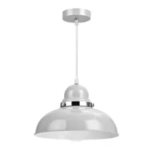 image of Premier Housewares Vermont Pendant Light - Flint Grey Chrome