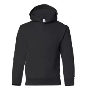 Image of Gildan Heavy Blend Childrens Unisex Hooded Sweatshirt Top / Hoodie (L) (Black)