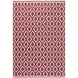 Image of Lord Of Rugs - Terrace Diamond Modern Geometric Flatweave Outdoor Rug in Red 150 x 230cm (4'x11''x7'7'')