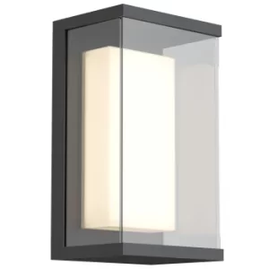 Image of Outdoor Baker Street Integrated LED Black Flush Wall Lamp IP65