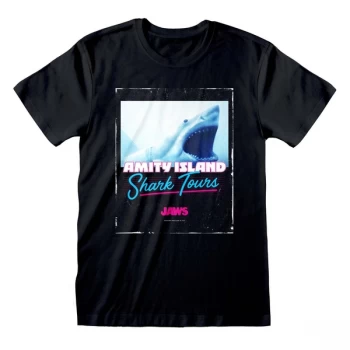 Image of Jaws - Shark Tours Unisex Large T-Shirt - Black