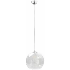 image of Keter Loom Dome Pendant Ceiling Light Silver, 30cm, 1x E27