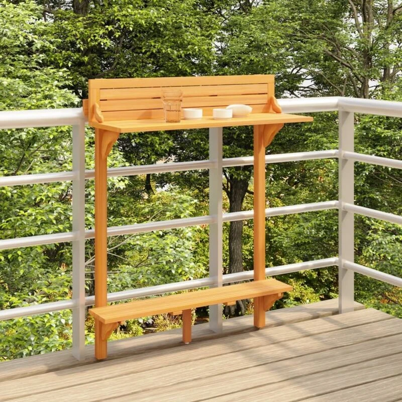 Image of VIDAXL Vidaxl - Balcony Bar Table 90x37x122.5cm Solid Acacia Wood 8720286107461