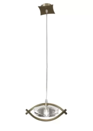 image of Kromo Ceiling Pendant 1 Light G9, Antique Brass