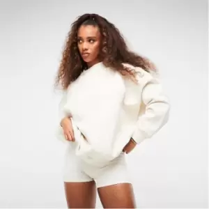 Image of Missguided Rib Panel Oversized Sweatshirt - Cream