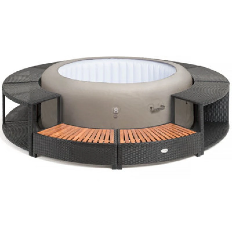 Image of Lay-Z Spa Lay-Z-Spa 200cm Rattan Hot Tub Surround Black - Lay-Z Spa Black SH49001