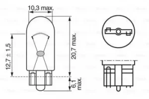 Image of Bosch 1987302286 Side Signal Lamp Car Bulb W5W 12 V 5 W