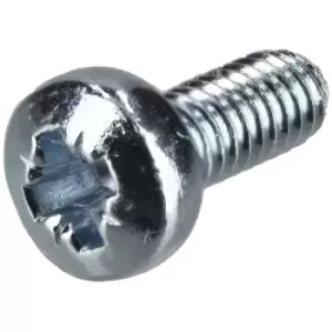 image of R-TECH 337028 Pozi Pan Head Machine Screws BZP M2.5 6mm - Pack Of 100