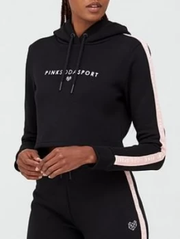 Pink Soda Pink Soda Fuller Tape Hoodie, Black/Pink, Size 6, Women