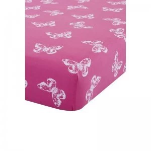 Image of Butterfly Pink Fitted Sheet
