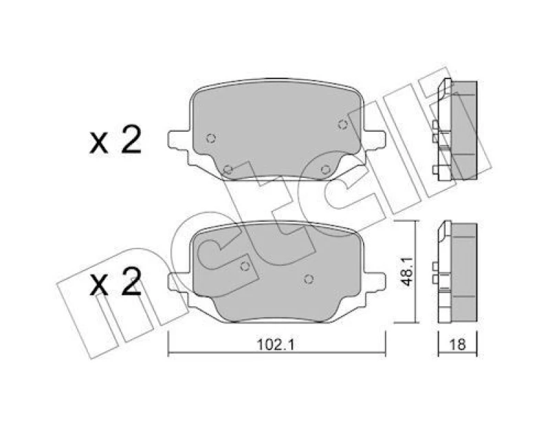Image of METELLI Brake pad set METELLI 22-1331-0