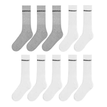 image of Donnay 10 Pack Crew Sports Socks Mens - White