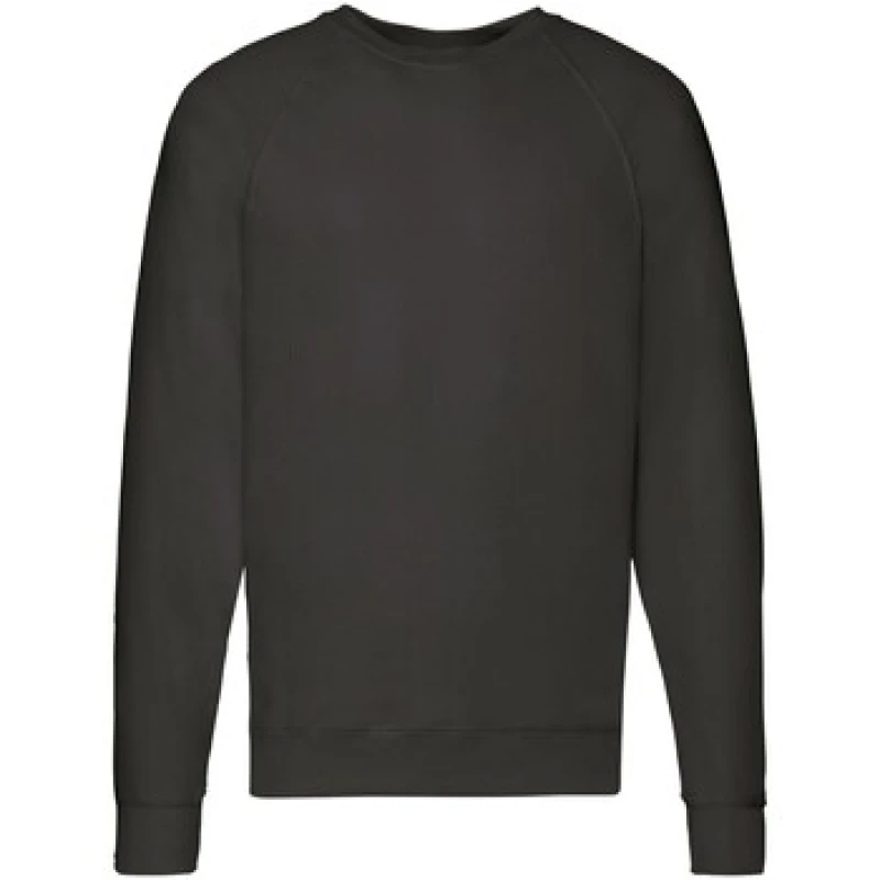 Image of Fruit Of The Loom Fruit of the Loom Men Lightweight Raglan Sweatshirt in Black Size: large Black L Male 5063652792735