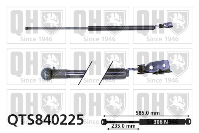Image of QUINTON HAZELL Tailgate strut QUINTON HAZELL QTS840225