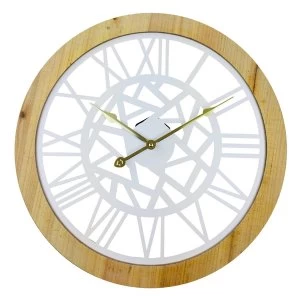 image of Roman Numeral White Metal Cut Out Wall Clock 45cm