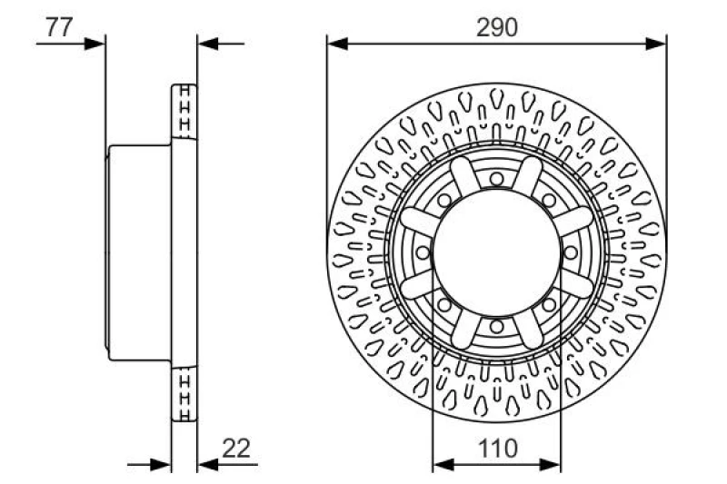 Image of Bosch 0 986 479 V18 Brake disc Vented, Oiled Brake Disc (82)