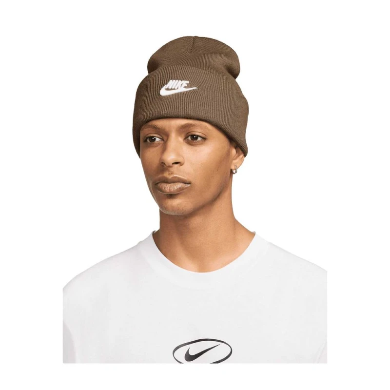 Image of Nike Mens Futura Peak Beanie in Brown Brown Male One Size