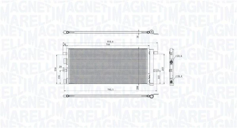 Image of MAGNETI MARELLI Air conditioning condenser MAGNETI MARELLI 350203103900