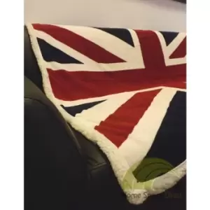 Image of Union Jack Flag Print Super Soft Fleece Blanket Bed Sofa Throw - 130cm x 160cm