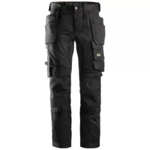 image of Snickers 6241 Allround Work Stretch Slim Fit Trousers Holster Pockets Black 30" 32"