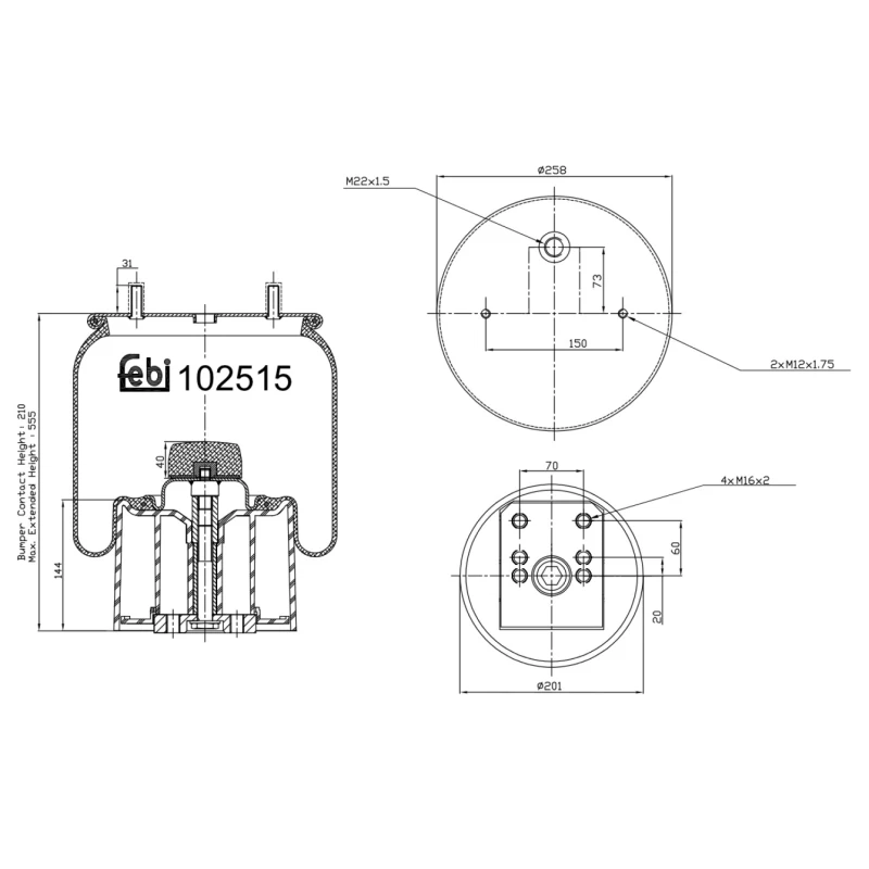 Image of FEBI BILSTEIN 102515 Boot, air suspension Boot,air suspension (324)