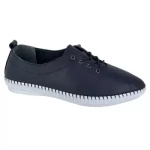 image of Mod Comfys Womens/Ladies Leather Casual Shoes (6 UK) (Navy Blue)