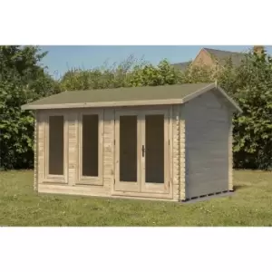 image of Chiltern 4.0m x 3.0m Log Cabin Double Glazed 24kg Felt, Plus Underlay