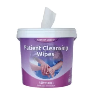 Image of EcoTech White Patient Cleansing Wipes 150 Sheets EBPC150