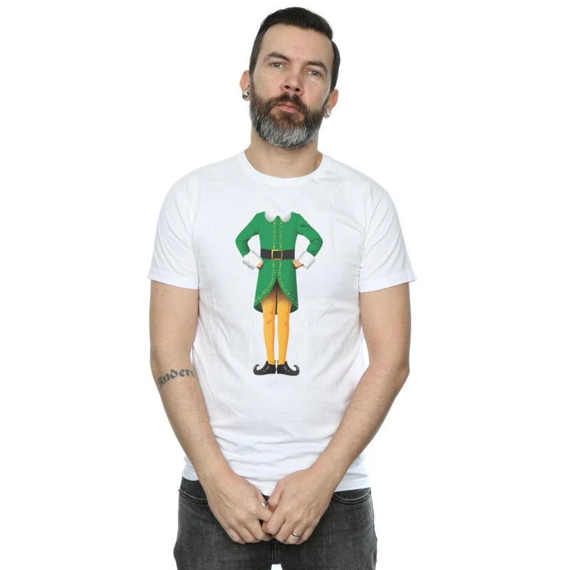 Image of Elf Elf Men Buddy Costume T-Shirt in White Size: Small White S Male 5057736067864