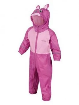 Image of Regatta Girls Little Adventurers Charco Unicorn Splash Suit - Pink, Lilac, Size 18-24 Months, Women