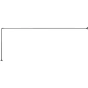 Image of L-Shaped Shower Curtain Rod, Chrome - Chrome - Croydex