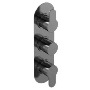 Image of Nuie Arvan Triple Thermostatic Valve With Diverter - Brushed Gun Metal