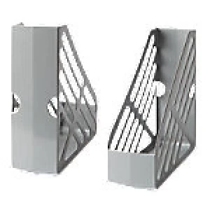 Image of Magazine File Plastic Grey 10 x 26.6 x 30 cm