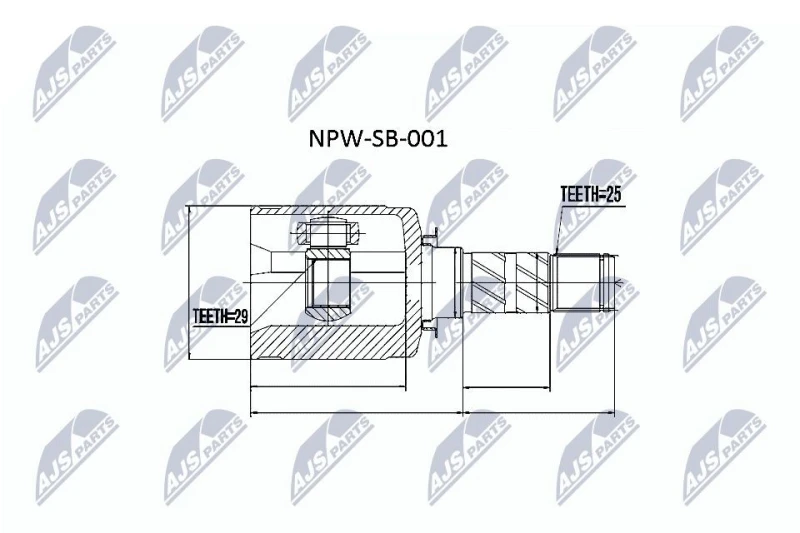 Image of NTY CV joint kit NTY NPW-SB-001
