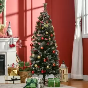 Image of Christmas Tree Snow Dipped Slim 5' with Pince Cones & Berries - HOMCOM TJ Hughes