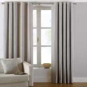 Atlantic Twill Woven Eyelet Curtains Natural