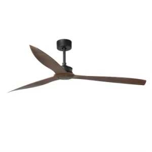 image of Just Fan Matt Black, Wood ceiling fan 3 Blades 178cm