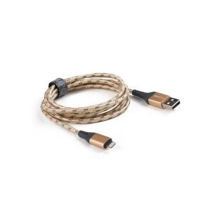 image of BoomPods Retro Armour Cable - Mfi Certified - 1.5M - Gold