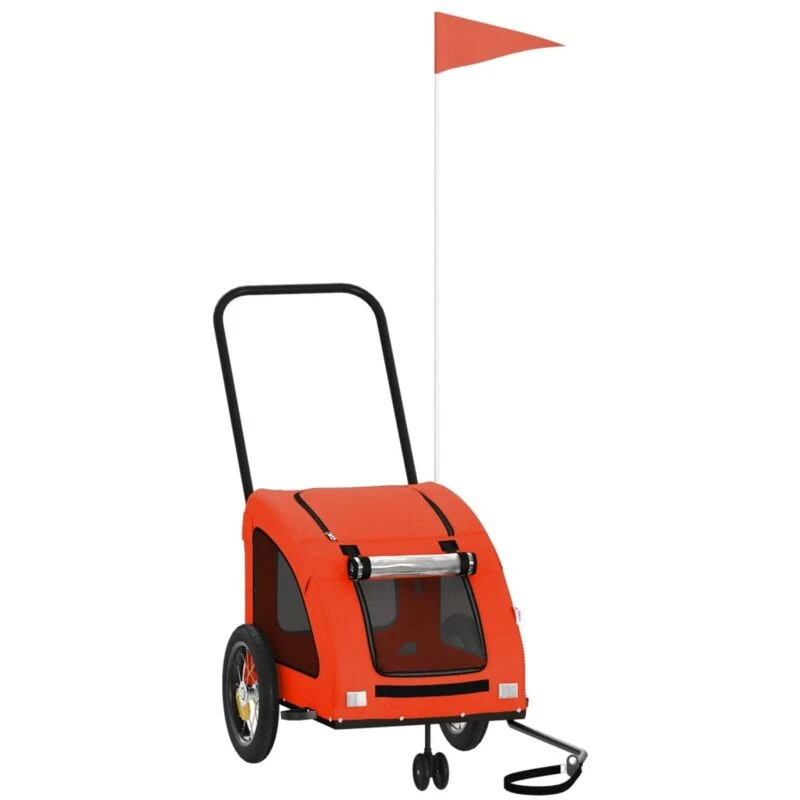 Image of VIDAXL Vidaxl - Pet Bike Trailer Orange and Grey Oxford Fabric and Iron 8720845770556