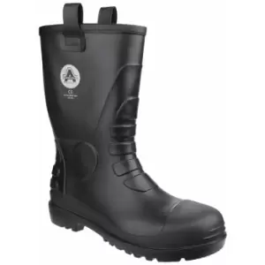 Image of Amblers Safety Unisex FS90 Waterproof Pull On Safety Rigger Boot (10 UK) (Black)