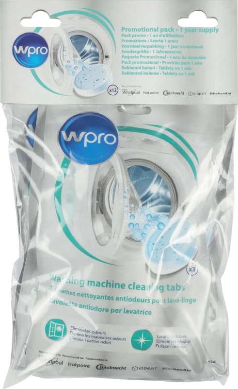 Image of Wpro Washing Machine Cleaner & Anti-Odour Tablets