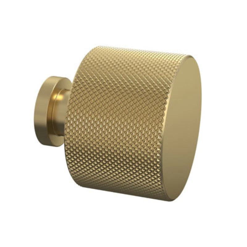 Image of HUDSON REED Nuie Brushed Brass 30mm Knurled Knob Furniture Handle - H314 H314