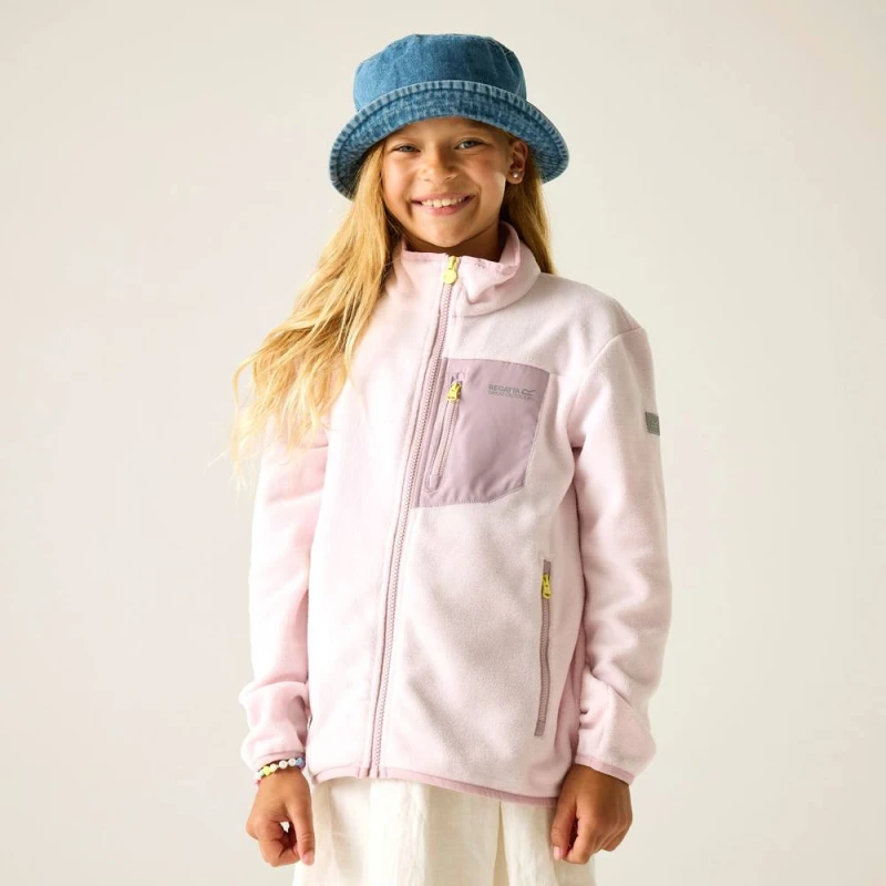 Image of Regatta Frankie Full Zip Fleece in Pale Pink Size: 15-16 Years Pale Pink Unisex 15-16 Years