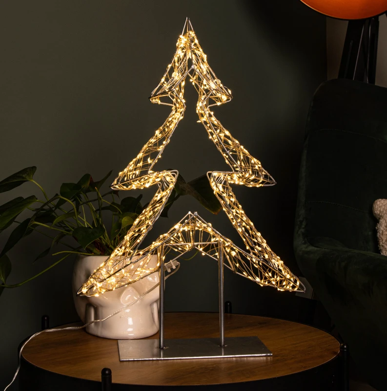 Image of 47cm Light up Dewdrop Christmas Tree on Metal Stand with 720 Warm White LEDs
