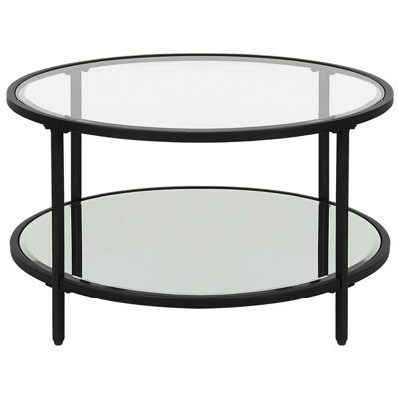 Image of Beliani Coffee Table Birney Tempered Glass Black