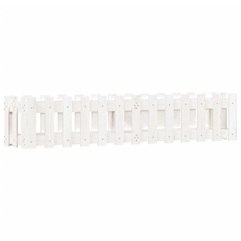 Image of vidaXL Garden Raised Bed w/ Fence Design White 150x30x30 cm, White 832488