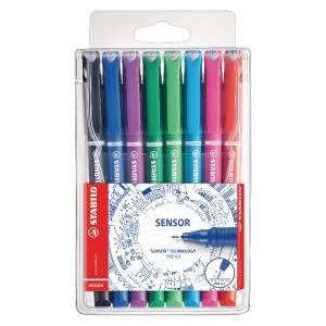 Stabilo Sensor Fineliner Bright Pen Assorted Pack of 8 1898