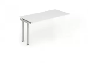 image of Single Ext Kit Silver Frame Bench Desk 1200 White