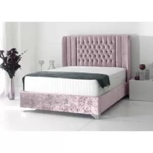 image of Alexis Bed King Plush Velvet Pink