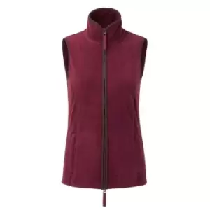Image of Premier Womens/Ladies Artisan Fleece Gilet (L) (Burgundy/Brown)